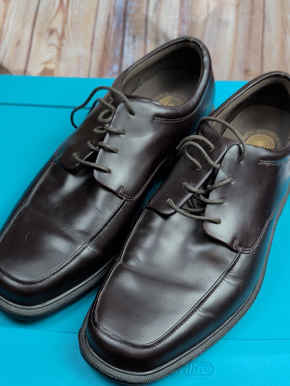 Rockport Dark Brown Leather Lace-Up Derby Shoes 10.5